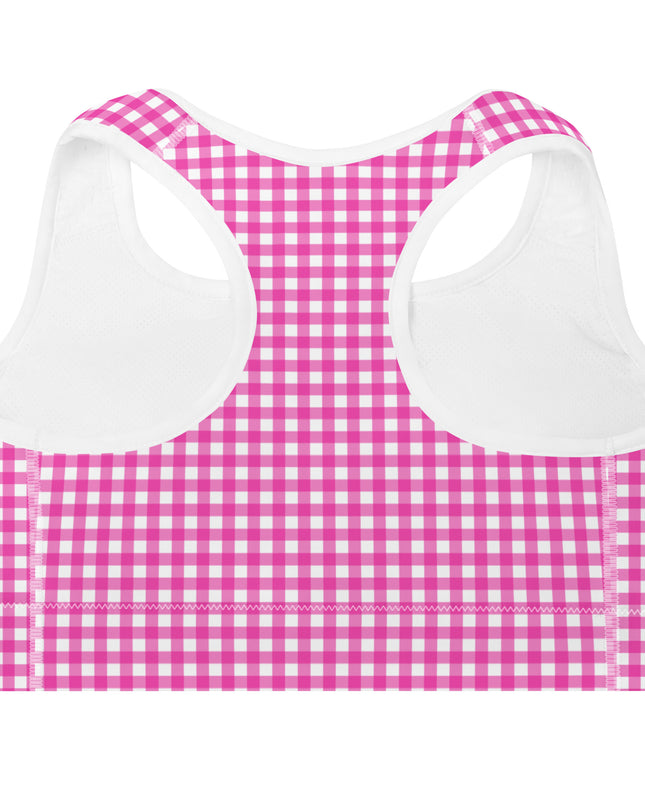 Pink Gingham Sports Bra