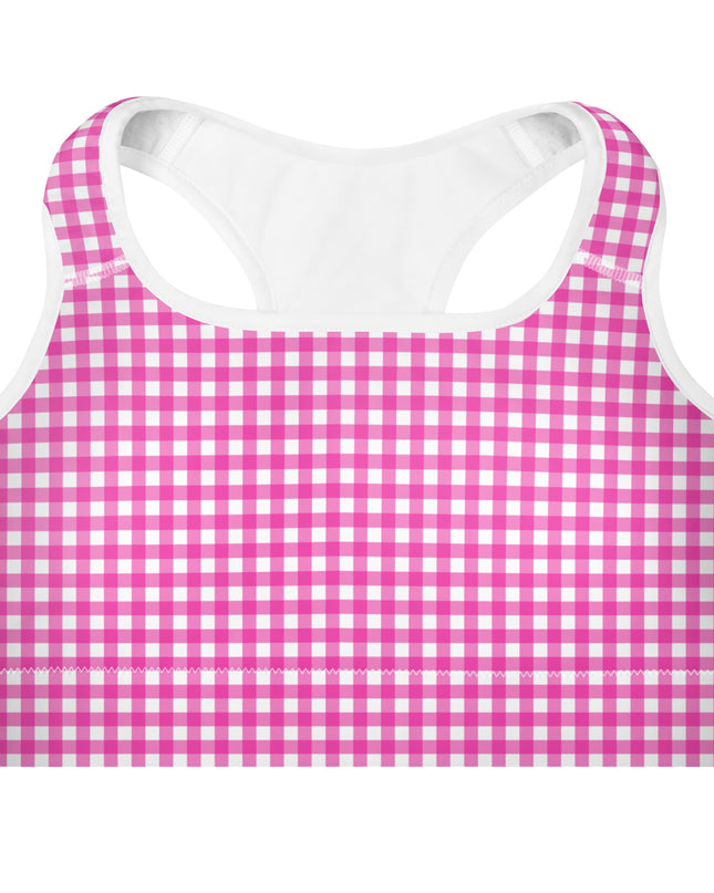 Pink Gingham Sports Bra