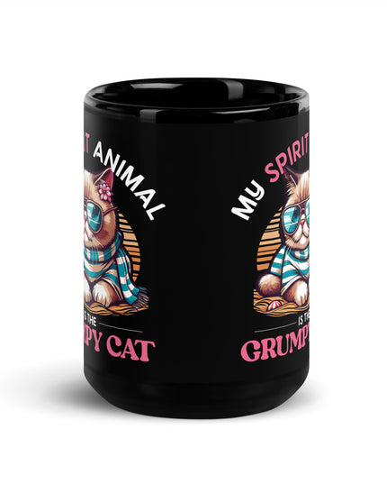 Grumpy Cat Black Mug